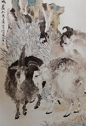 任伯年 《三羊开泰》