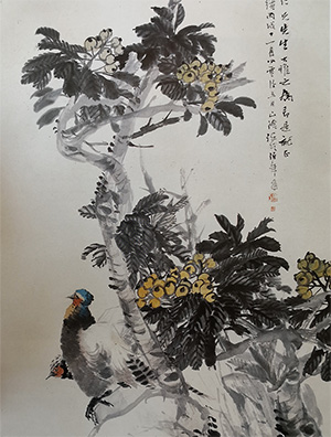 任伯年 《枇杷双雉》