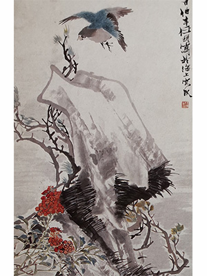 任伯年 《水仙飞禽》