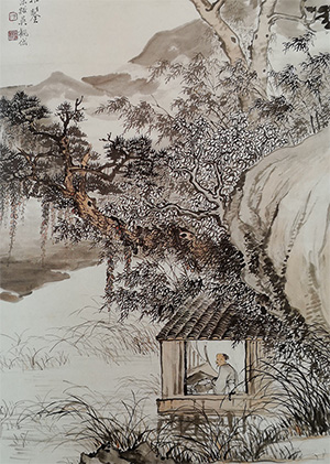 吴观岱 《秋山读书》