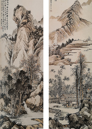 吴观岱 《山水清音》四条屏