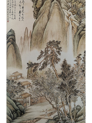 吴观岱 《飞瀑潺潺泻碧岑》