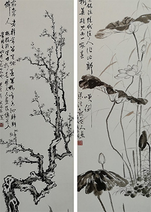 吴观岱 《花卉》四条屏