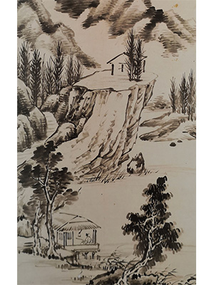 吴观岱 《凭轩观山图》