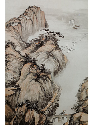 文征明 《水涧行舟图》