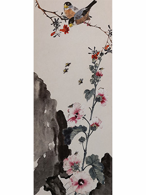 赵叔孺 《阶边小景》