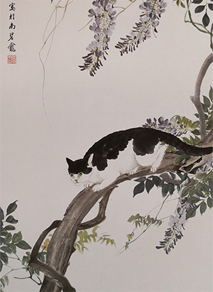 赵叔孺 《槐荫花猫》