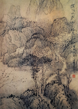 石涛 《催人山店雨》