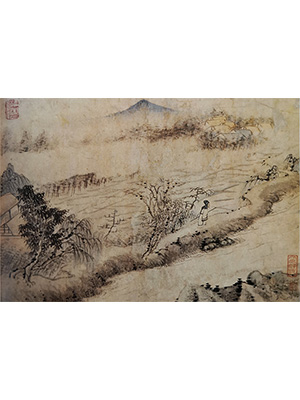 石涛 《村径独行图》