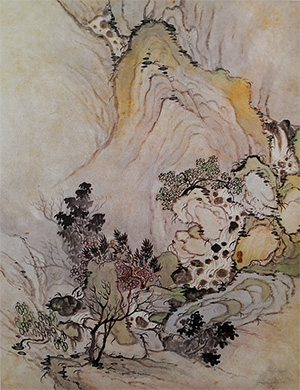 石涛 《黄山花溪》