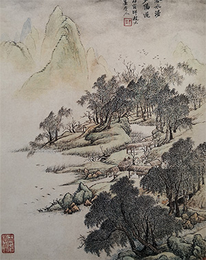 吴历 《柳塘春水》