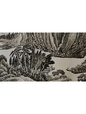 吴历 《雄山巨泽图卷》