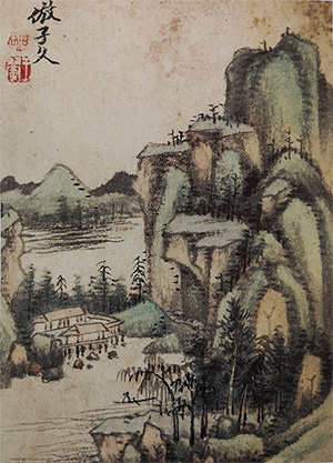 王翚 《山水放艇》