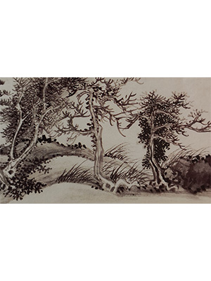 王翚 《荒岗烟树》卷