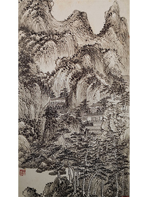 王翚 《松谷幽寺》