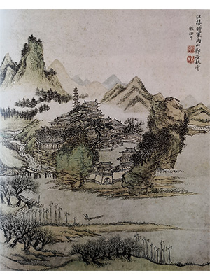 王翚 《江楼暗寒雨》