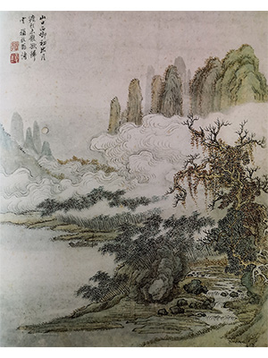 王翚 《山口正衔初出月》