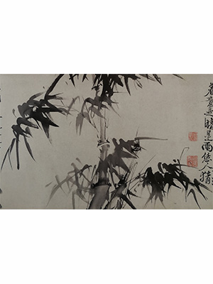 徐渭 《墨色竹枝水仙海棠卷》