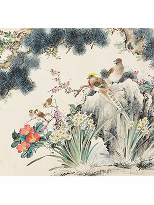 颜伯龙 《春花百禽图卷》