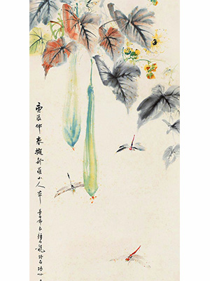 颜伯龙 《丝瓜蜻蜓》