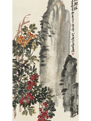 吴昌硕 《错落珊瑚枝》