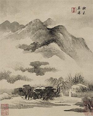 查士标 《溪山欲雨》