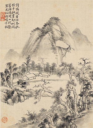 华嵒 《红花凉秋》