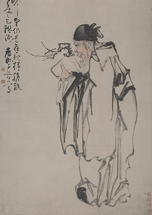 黄慎 《捧梅图》