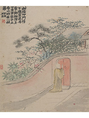 金农 《树荫叩门悄不应》