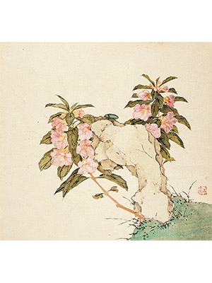 居廉 《凤仙花金龟子》