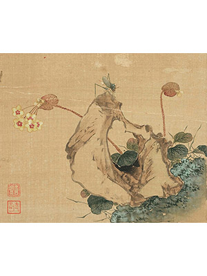 居廉 《螽斯秋海棠》