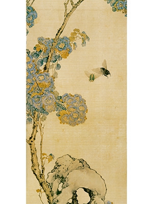 居廉 《紫薇湖石条屏》