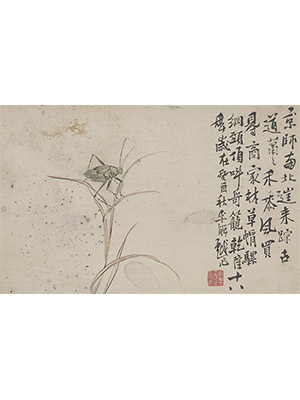 李鱓 《草茎蝈蝈》