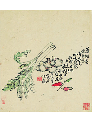 李鱓 《芹菜生姜》