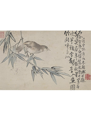 李鱓 《竹枝画眉》