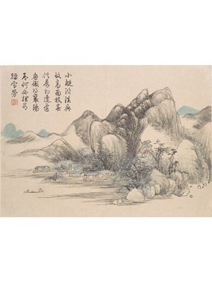 钱维城 《梅山小艇》