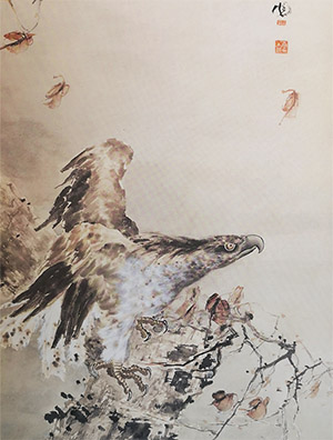 高剑父 《红叶雄鹰》