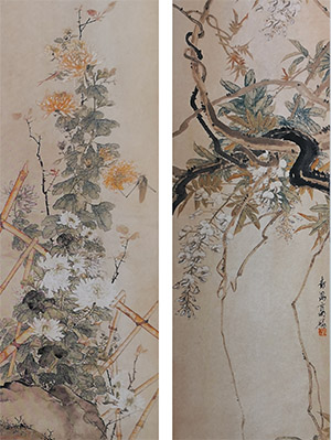 高剑父 《花卉四条屏》