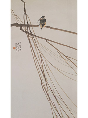 陈树人 《寒塘翠鸟》