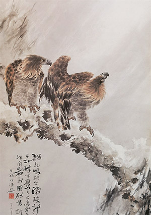 高剑父 《双鹰图》