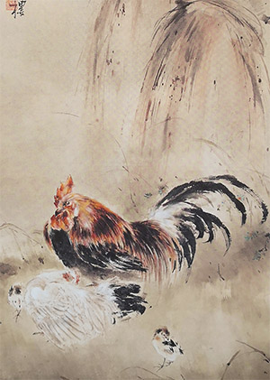 高奇峰 《鸡图》