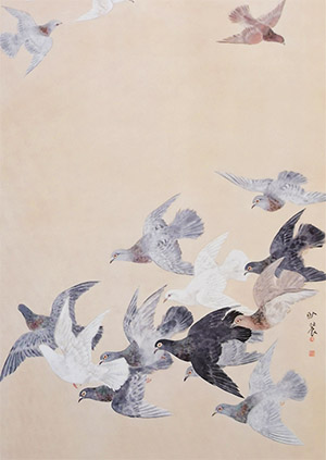 苏卧农 《环宇和平对屏》
