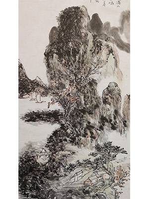 黄宾虹 《秋林有色》