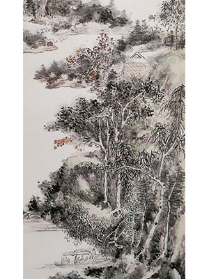 黄宾虹 《秋气横空一雁鸣》