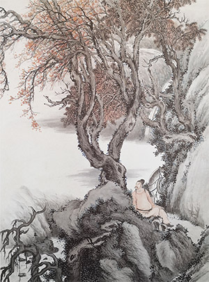 李士达 《槐荫小憩》