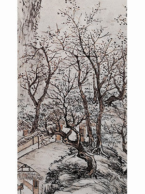 王梦白 《罗浮香雪锁苍烟》