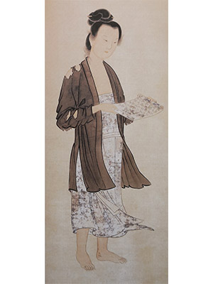 任熊 《仕女读卷》