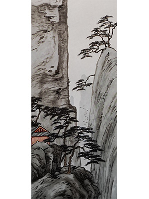 金城 《断崖古寺图》