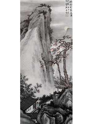 金城 《秋晚赏月图》