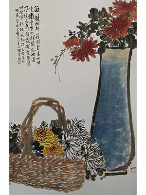 陈半丁 《菊花静物》